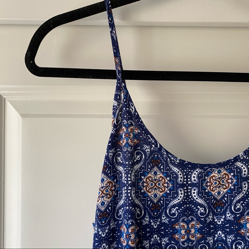 Charlotte Russe blue patterned romper